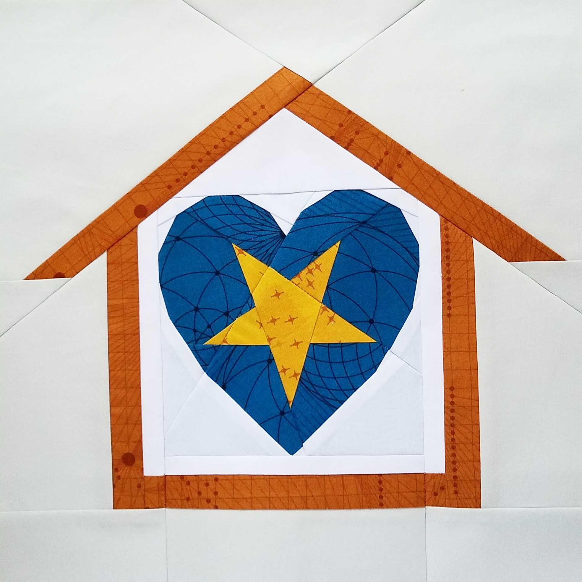 fbp Heart Attack - Star 6 inch quilt block Home Lovin Quilt