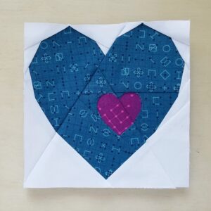 Heart Attack Mini Heart quilt block